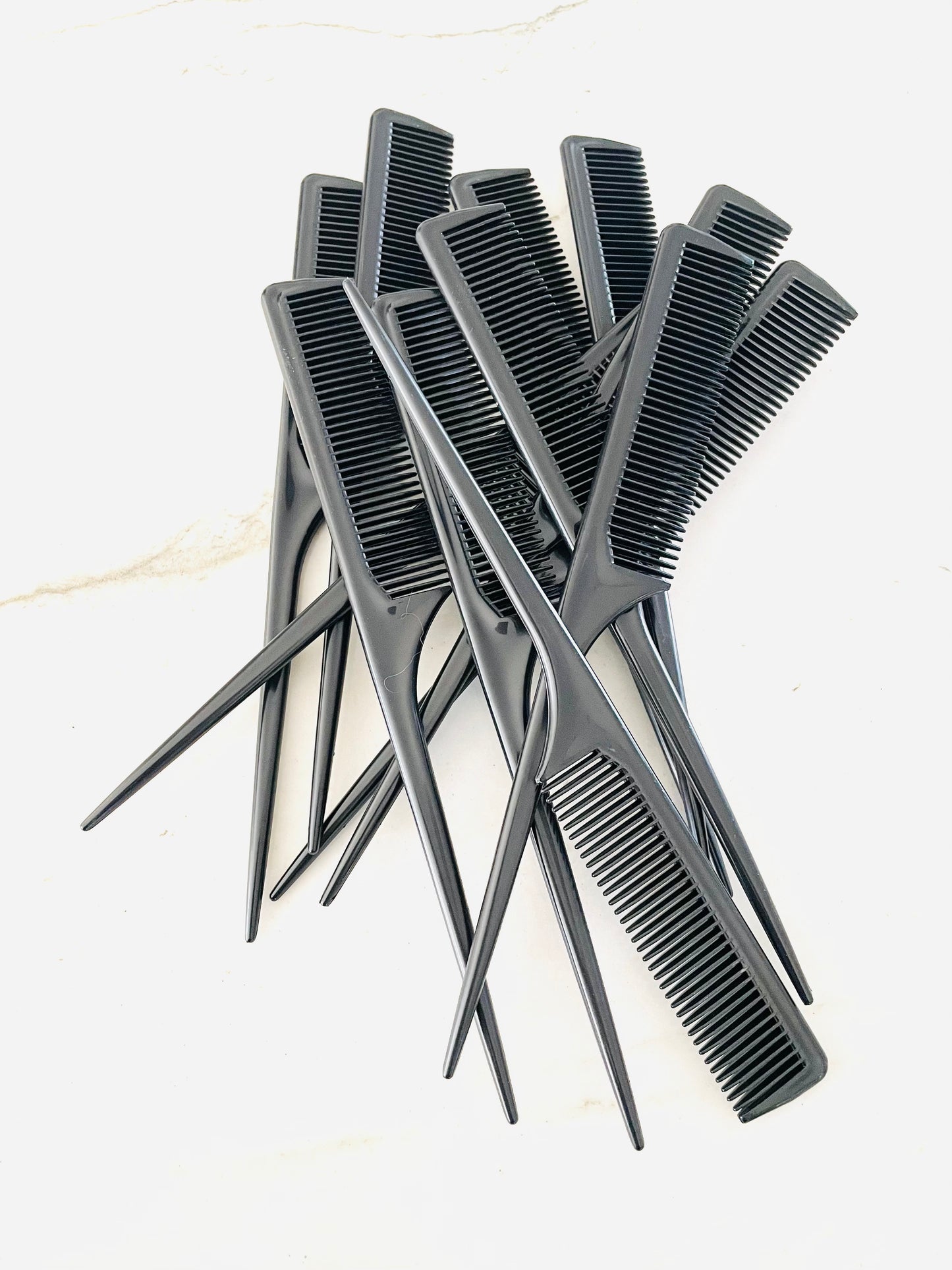 PLASTIC RAT TAIL COMB - 12 PACK