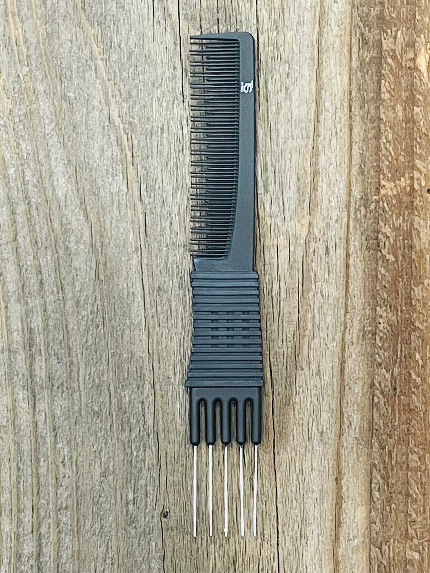 CARBON METAL PICK COMB - #312 - BLACK