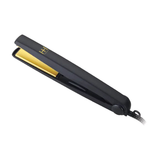 H & H GOLD CERAMIC FLAT IRON - BLACK - 1 INCH